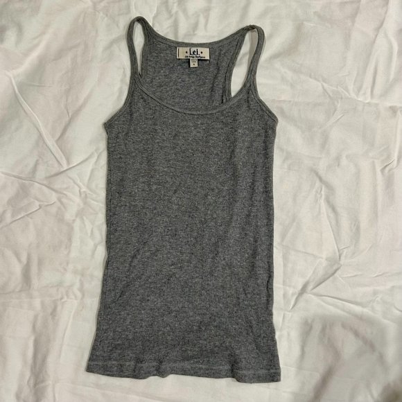 L.E.I. GRAY RIBBED TANK TOP SIZE S - Picture 1 of 4